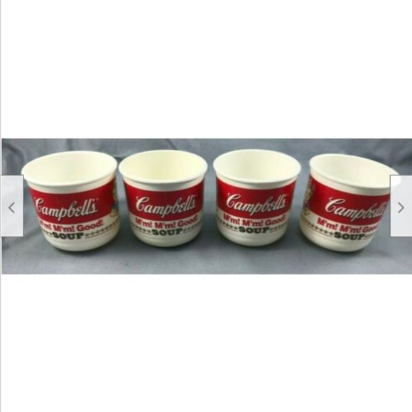 Campbell Kids Soup Cup Plastic Mug Anchor Hocking USA Vintage 1992 Set of 4 - Picture 4 of 6